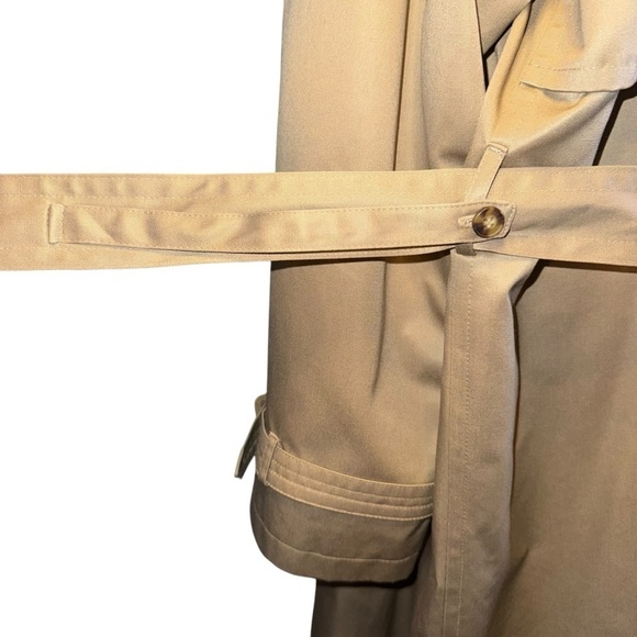 STAFFORD Men's All Weather Trench Coat REGULAR 46 Taupe Zip Out Liner Button Up - Picture 7 of 14